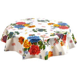 freckled sage round mum white oilcloth tablecloth