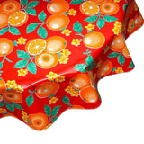 freckled sage round oranges red oilcloth tablecloth