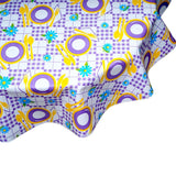 round picnic purple and yellow oilcloth tablecloth