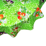 round plum lime green oilcloth tablecloth