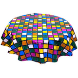 freckled sage round rubix fuchsia oilcloth tablecloth