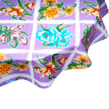 round sentimental purple oilcloth tablecloth