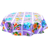round sentimental purple oilcloth tablecloth