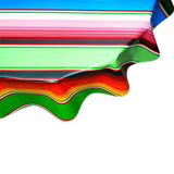 round serape light blue oilcloth tablecloth