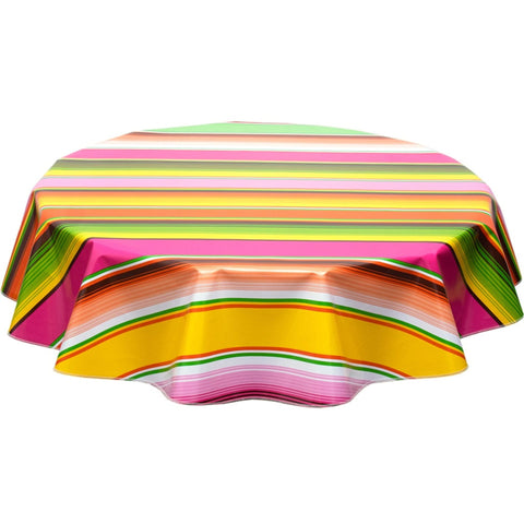 round serape pink oilcloth tablecloth