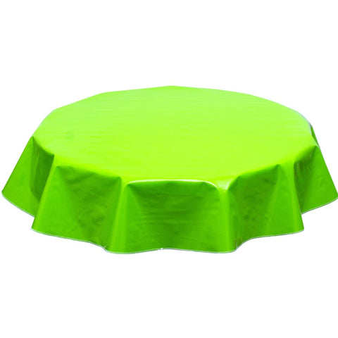 round solid lime green oilcloth tablecloth