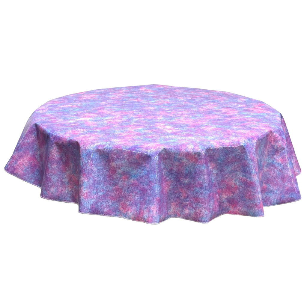 round sponge paint pink oilcloth tablecloth