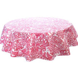 round toile red oilcloth tablecloth