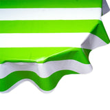 round wide stripe lime green oilcloth tablecloth