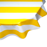 round wide stripe yellow oilcloth tablecloth