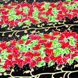 freckled sage santorini flora black oilcloth swatch