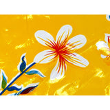 Slightly Imperfect 86" Round Hawaii Yellow Oilcloth Tablecloth