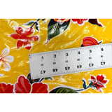 Slightly Imperfect 86" Round Hawaii Yellow Oilcloth Tablecloth