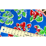 Slightly Imperfect Strawberry Blue Oilcloth Tablecloths