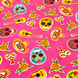 Skulls on Pink Oilcloth Tablecloths