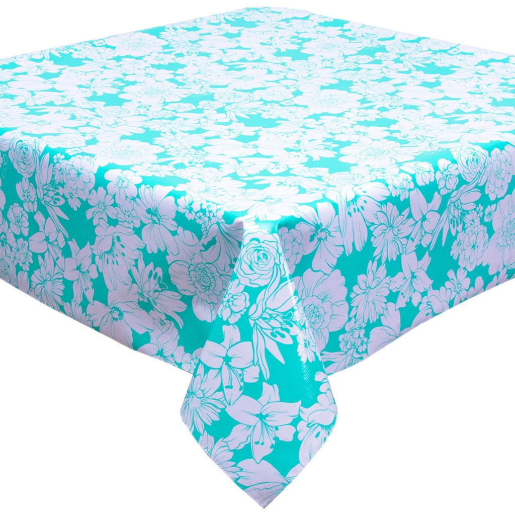 chelsea flowers oilcloth tablecloth with a hem