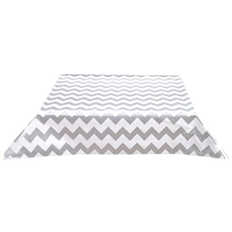 Chevron Silver Oilcloth Tablecloths