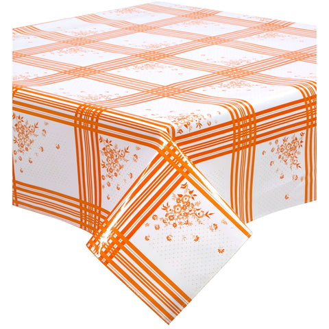 square corn flower orange oilcloth tablecloth