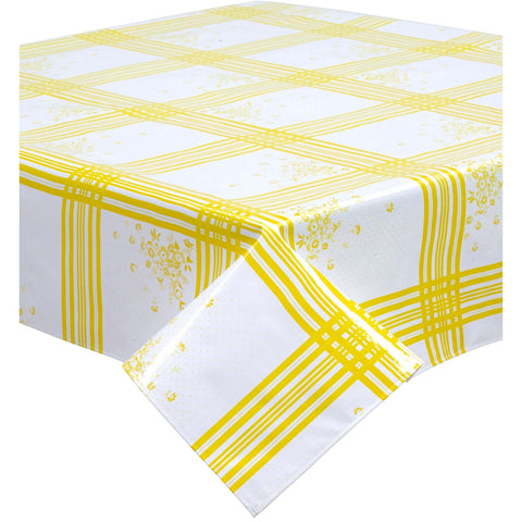 square corn flower yellow oilcloth tablecloth