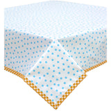 Dot Light Blue Oilcloth Tablecloths