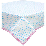 Dot Light Blue Oilcloth Tablecloths