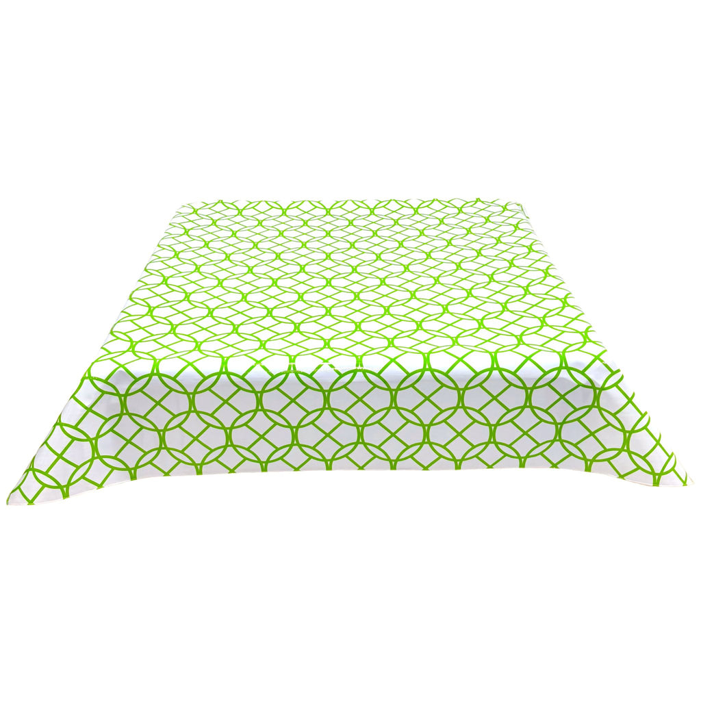 square equestrian chain lime green oilcloth tablecloth
