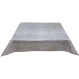 freckled sage faux bois gray oilcloth tablecloth with a simple hem