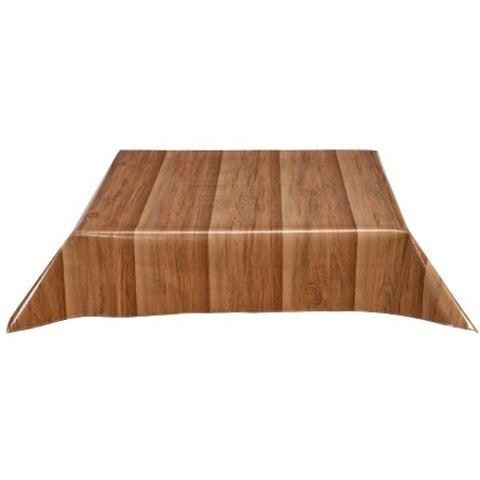 square faux bois blank mahogany oilcloth tablecloth