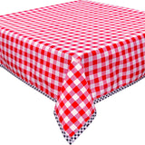 Large Gingham Red Oilcloth Tablecloths