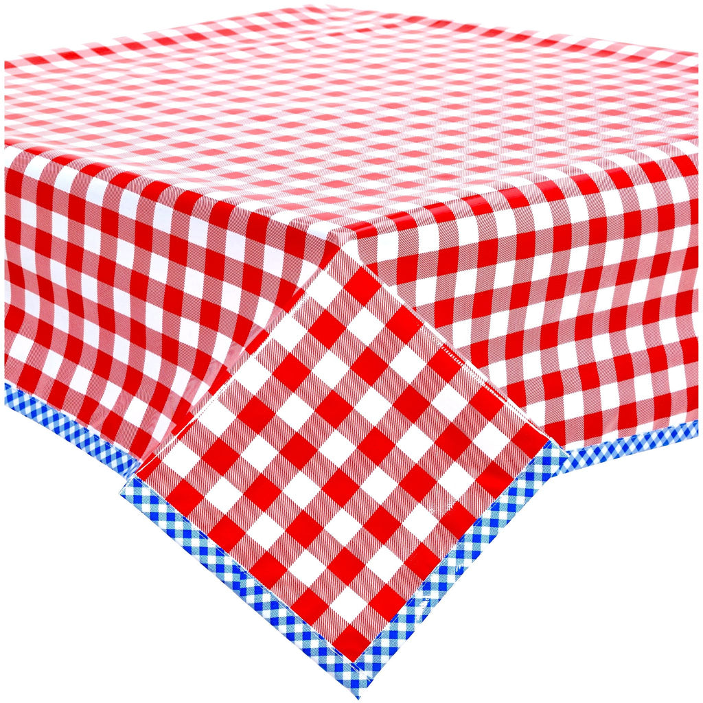 Large Gingham Red Oilcloth Tablecloths