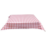 square large gingham metallic pink oilcloth tablecloth