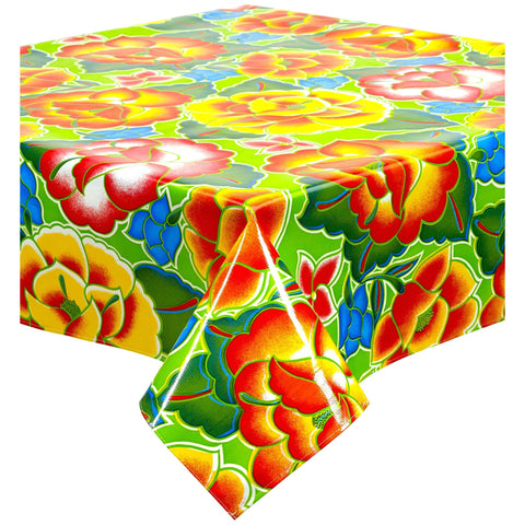 sage's garden lime green oilcloth tablecloth