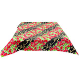 freckled sage santorini flora black oilcloth tablecloth with a simple hem