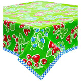Strawberry Lime Green Oilcloth Tablecloths
