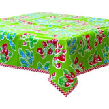 Strawberry Lime Green Oilcloth Tablecloths