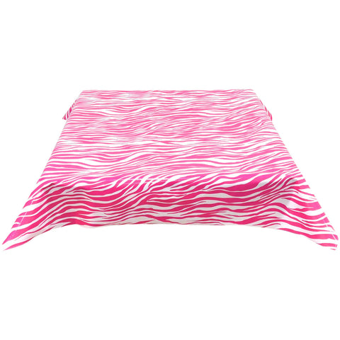 freckled sage zebra pink oilcloth tablecloth with a simple hem