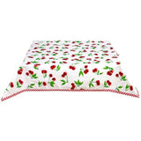 Cherry White Oilcloth Tablecloths