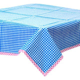 Gingham Blue Oilcloth Tablecloths