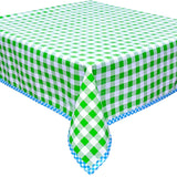 large gingham lime green with light blue gingham trim