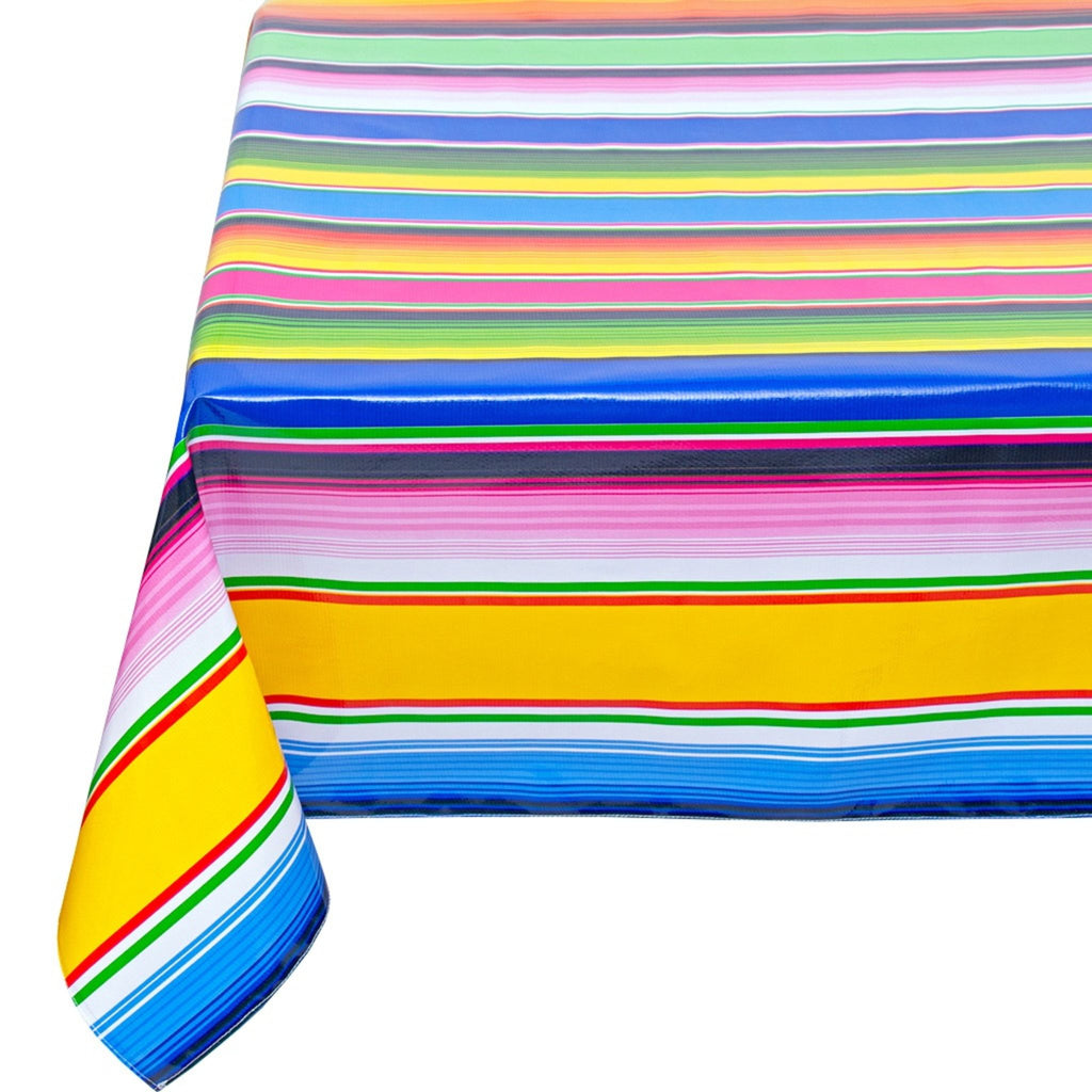 freckled sage serape blue oilcloth tablecloth