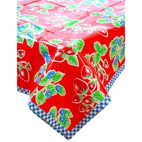 Strawberry Red Oilcloth Tablecloths