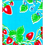 freckled sage strawberry light blue oilcloth swatch