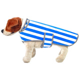 stripe blue oilcloth doggie raincoat