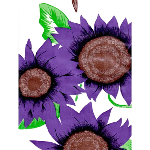 freckled sage sunflower purple oilcloth swatch