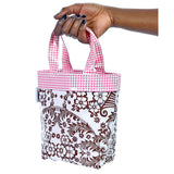 toile brown chickee bag in use