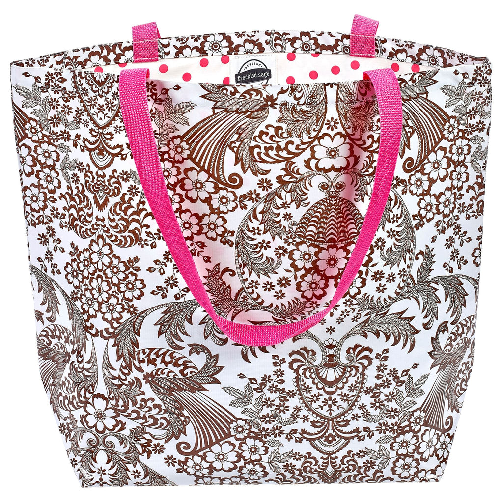 toile brown oilcloth market bag