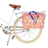 toile orange bike basket tote