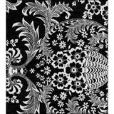 toile white on black oilcloth swatch