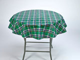 freckledsage.com plaid green round tablecloth sale
