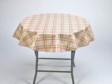 freckledsage.com plaid pink & lime round tablecloth